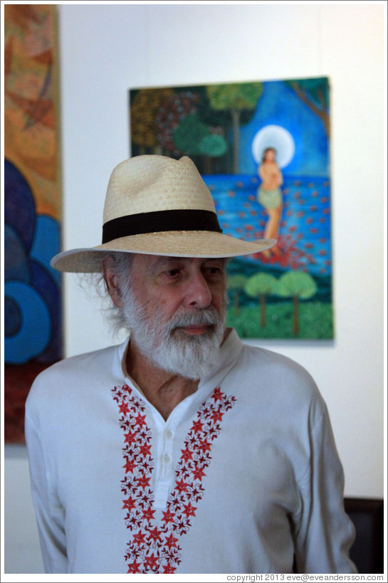 Cuban artist Juan Moreira in the studio he shares with Alicia Leal.