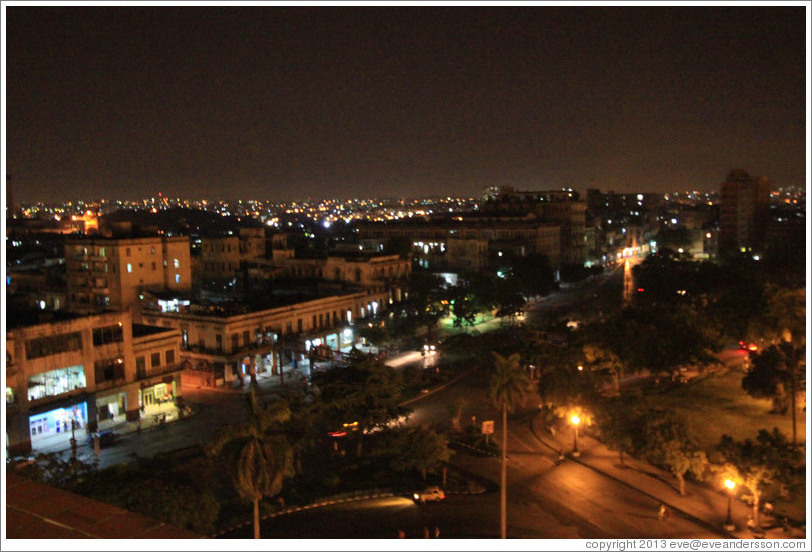 View of Havana from Hotel Saratoga at night.