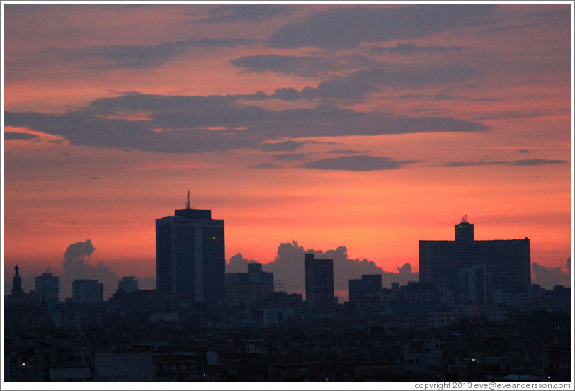 View of Havana from Hotel Saratoga at dusk.