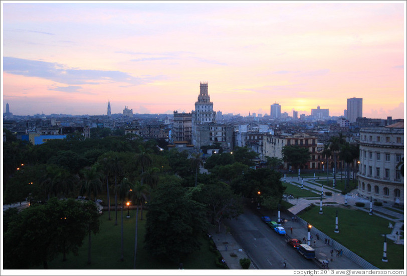 View of Havana from Hotel Saratoga at dusk.