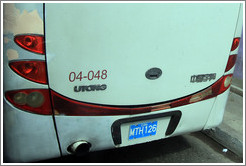 Bus with Chinese symbols.