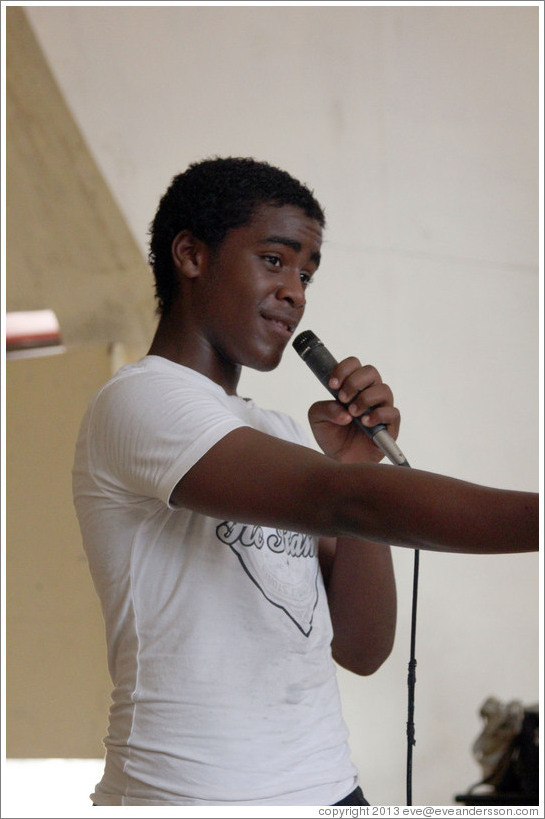 Boy performing a Michael Jackson song, Abraham Lincoln Cultural Center.