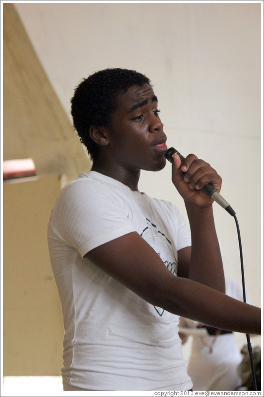 Boy performing a Michael Jackson song, Abraham Lincoln Cultural Center.