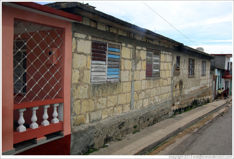 House with slatted windows.