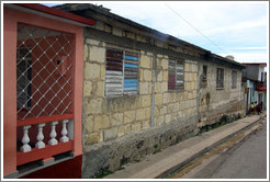 House with slatted windows.