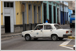 Police car near Parque de la Libertad (Liberty Park).