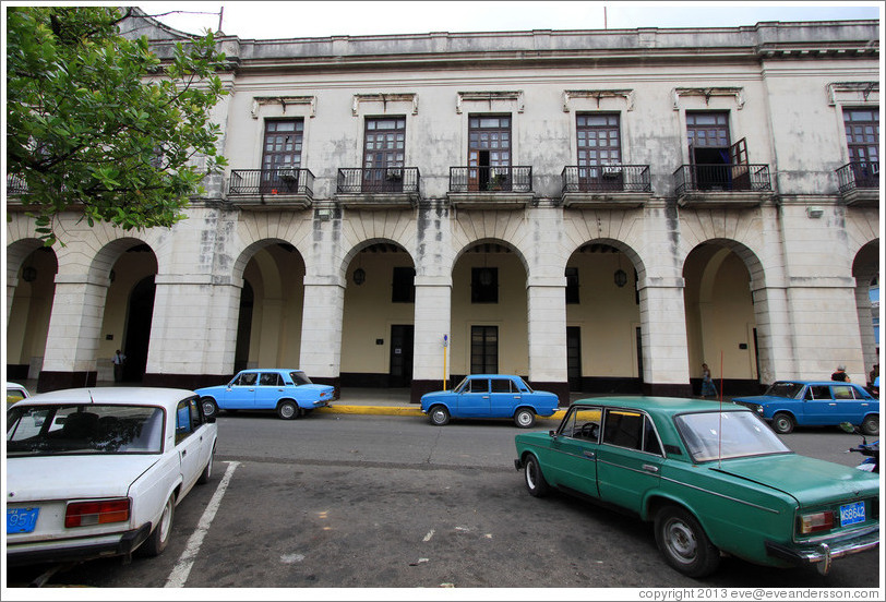 Parked fiats near Parque de la Libertad (Liberty Park).