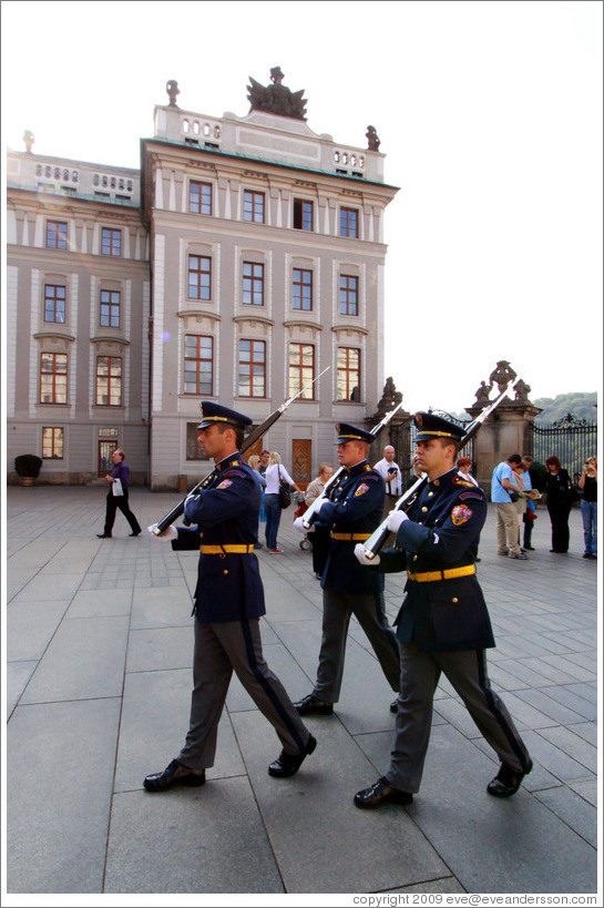 Changing of the guards, 1st Courtyard, Prague Castle.