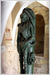 Skeleton sculpture, vault, St. George's Basilica (Bazilika Sv. Ji&#345;? Prague Castle.