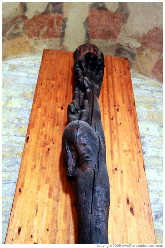 Carving called Kristus Z Kmene Stromu by Otto Herbert Hajek.  St. George's Basilica (Bazilika Sv. Ji&#345;? Prague Castle.