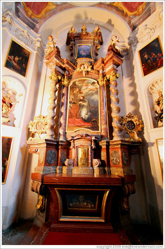 Skeleton in a sepulchre, St. George's Basilica (Bazilika Sv. Ji&#345;? Prague Castle.