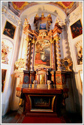 Skeleton in a sepulchre, St. George's Basilica (Bazilika Sv. Ji&#345;? Prague Castle.