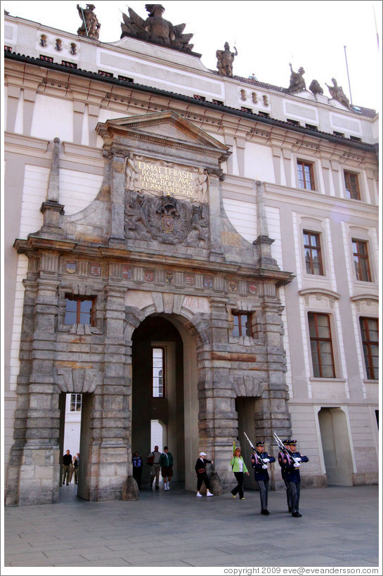 Changing of the guards, Matthias Gate, Prague Castle.