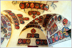 Ceiling of room containing land rolls, Old Royal Palace, Prague Castle.