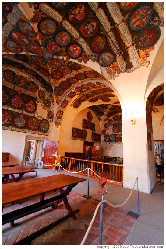 Room containing land rolls, Old Royal Palace, Prague Castle.