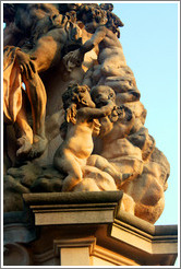 Winged babies kissing, sculpture detail, Charles Bridge (Karl&#367;v most).