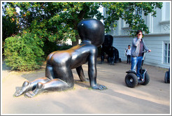 Large baby sculptures near Museum Kampa, Kampa, Mal?trana.