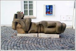 Abstract sculpture/planter outside Museum Kampa, Kampa, Mal?trana.