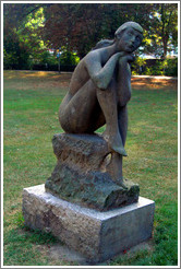 Woman sculpture, park on the south end of Kampa, Mal?trana.