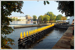 Yellow penguins near Museum Kampa, Kampa, Mal?trana.