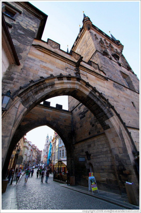 One of the towers of Charles Bridge (Karl&#367;v most), Mal?trana.