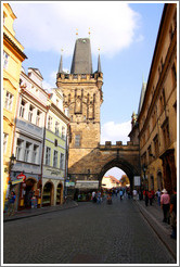 Mosteck?facing one of the towers of Charles Bridge (Karl&#367;v most), Mal?trana