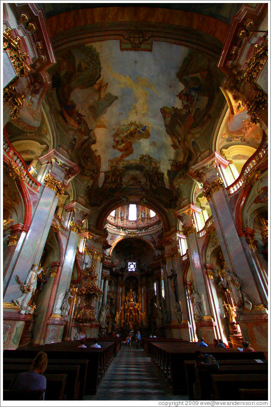 Beautiful painted ceiling, St. Nicholas' Church (Kostel sv. Mikul?), Mal?trana.