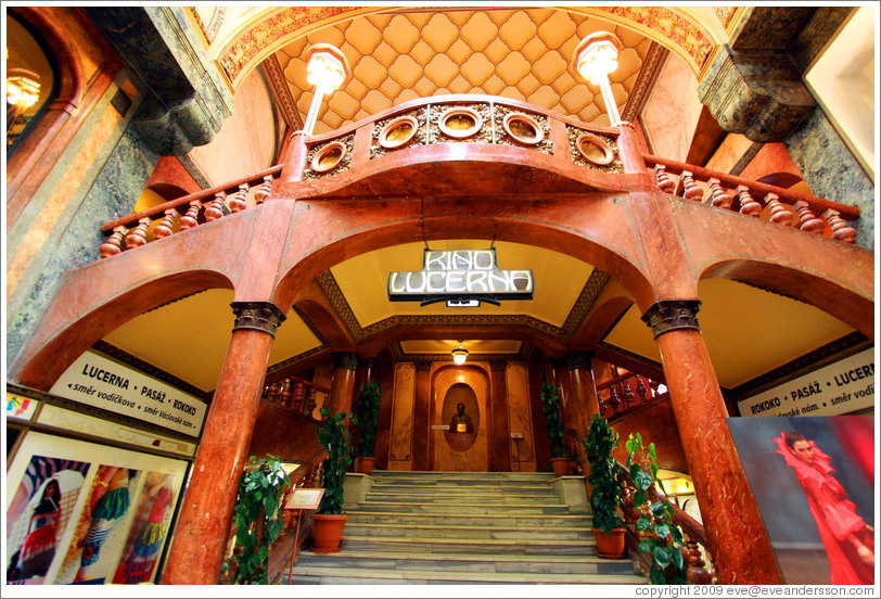 Cinema, Lucerna Passage (Pas?Lucerna), an Art Nouveau shopping center, Nov?&#283;sto.