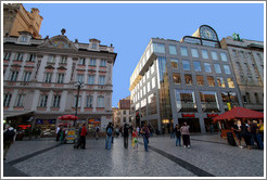 Old and new buildings, Wenceslas Square (V?avsk??#283;st?at 28. &#345;?a, Nov?&#283;sto.