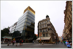 New and old buildings, Wenceslas Square (V?avsk??#283;st?at 28. &#345;?a, Nov?&#283;sto.