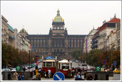 Wenceslas Square (V?avsk??#283;st? looking toward the National museum (N?dn?uzeum), Nov?&#283;sto.