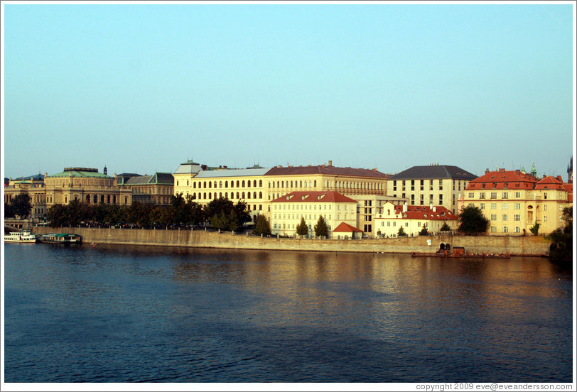 Dvo&#345;?vo n?#345;e??on the Star?&#283;sto bank of the Vltava River, viewed from the Charles Bridge (Karl&#367;v Most).