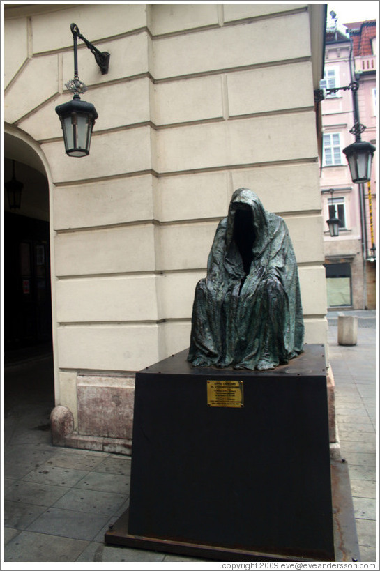 Sculpture commemorating Mozart's opera Don Giovanni, outside the Estates Theatre (Stavovske Divadlo).