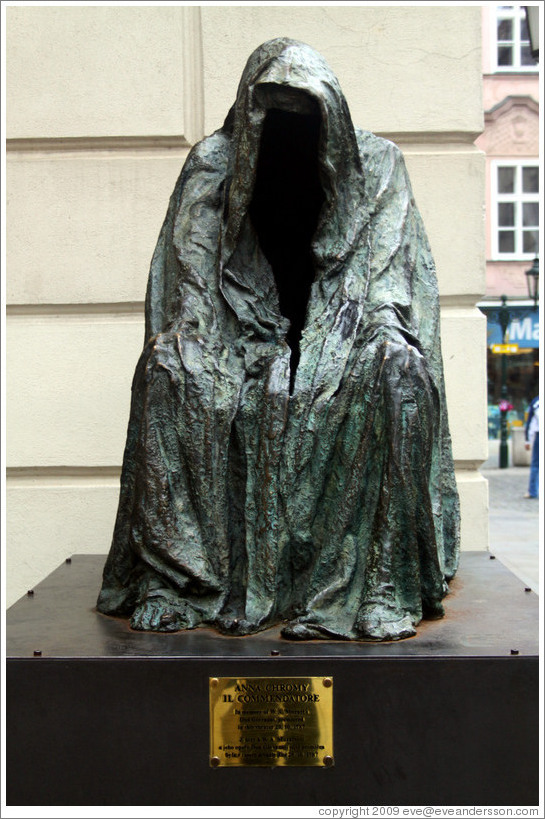 Sculpture commemorating Mozart's opera Don Giovanni, outside the Estates Theatre (Stavovske Divadlo).