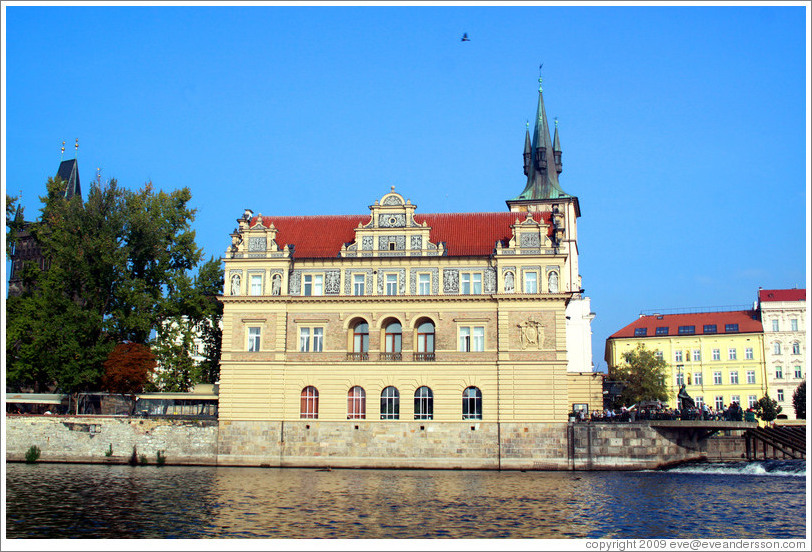 Bedrich Smetana Museum (Muzeum Bed&#345;icha Smetany), viewed from a boat on the Vltava River.