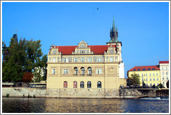 Bedrich Smetana Museum (Muzeum Bed&#345;icha Smetany), viewed from a boat on the Vltava River.