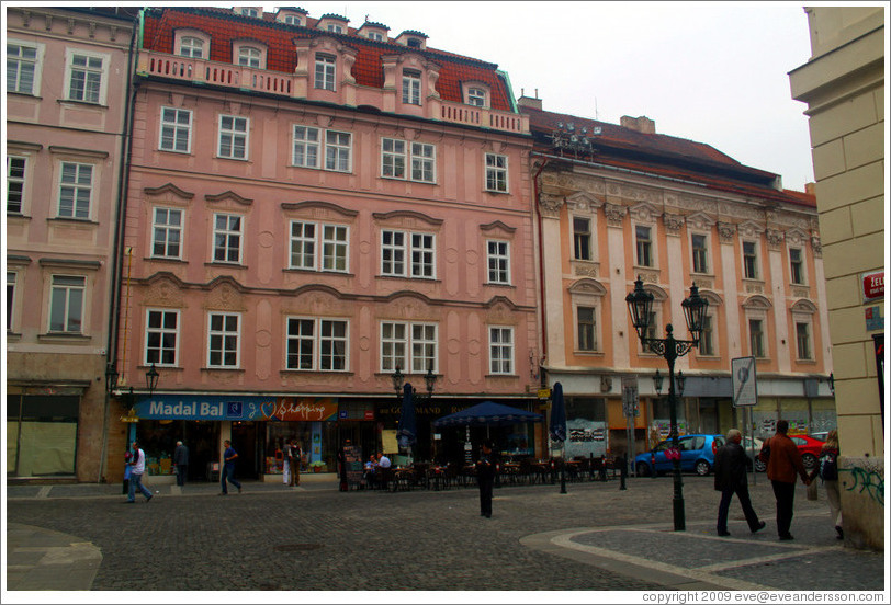 Pink- and peach-colored buildings, Ryt?345;sk?Star?&#283;sto.