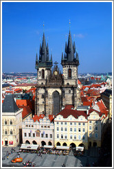 Church of Our Lady before T?n (Kostel Matky Bo??&#345;ed T?nem), viewed from Old Town Hall (Starom&#283;stsk?adnice), Star?&#283;sto.