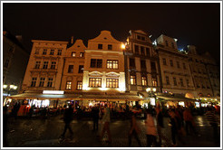 Starom&#283;stsk??#283;st?Old Town Square) with people walking at night, Star?&#283;sto.