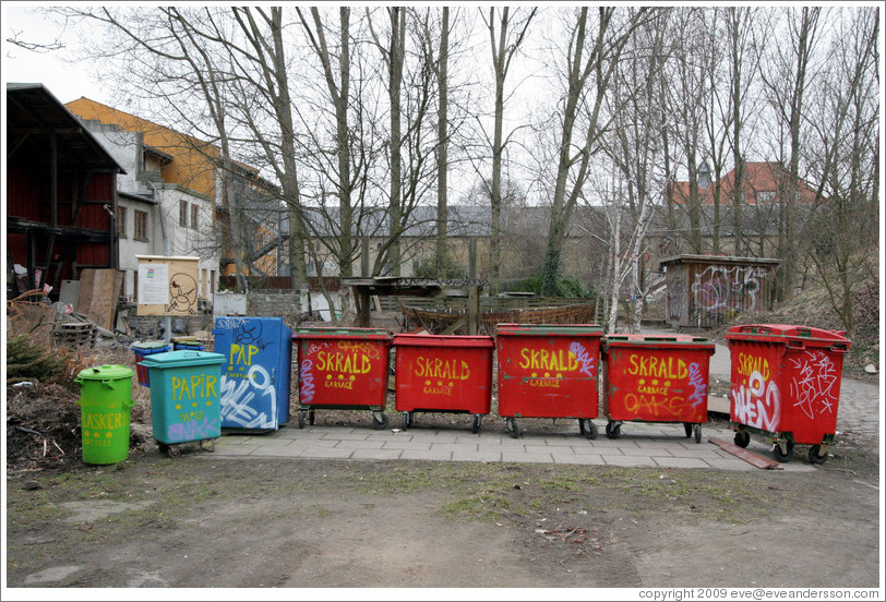 Recycle bins.