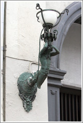 Merman-like light fixture.  Bredgade, Frederiksstaden district, city centre.