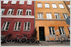 Red and yellow houses.  Neighborhood near Sankt Pauls Kirke, city centre.