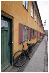 Yellow houses at Oster Voldgade and Suensonsgade.  Nyboder district, city centre.