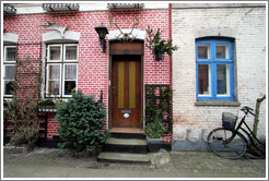 Red and grey houses.  Near Sankt Pauls Kirke, city centre.