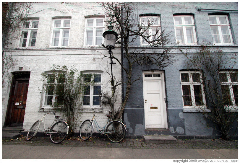 White and grey houses.  Near Sankt Pauls Kirke, city centre.