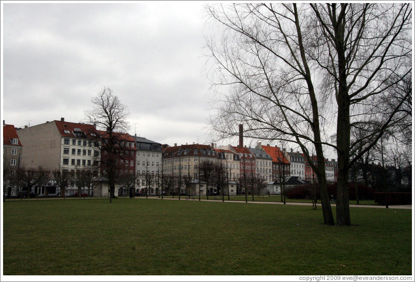 Kongens Have (King's Gardens), surrounded by stately buildings.  City centre.