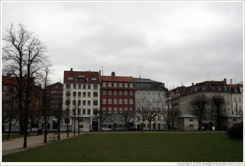 Kongens Have (King's Gardens), surrounded by stately buildings.  City centre.