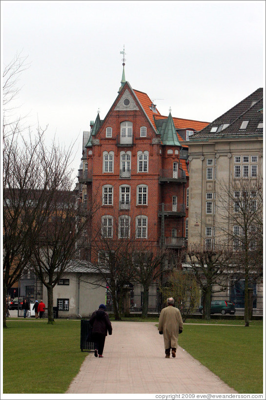 Kongens Have (King's Gardens), surrounded by stately buildings.  City centre.