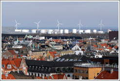 View to the north, including windmills, from Rundetaarn (The Round Tower).