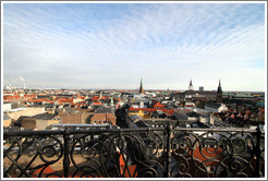 View to the southeast from Rundetaarn (The Round Tower). Kunsthallen Nikolaj is in the center.